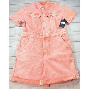 Lee Union-Alls Womens Coverall Shorts Romper Persimmon Acid Peach Size L
